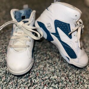 Jordan White and Blue Sneakers Classic Design
